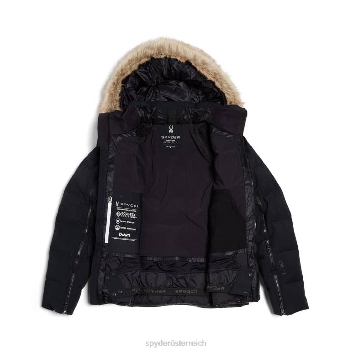Spyder Frauen Schwarz Bekleidung Herbstliches Kunstfell J8DR334