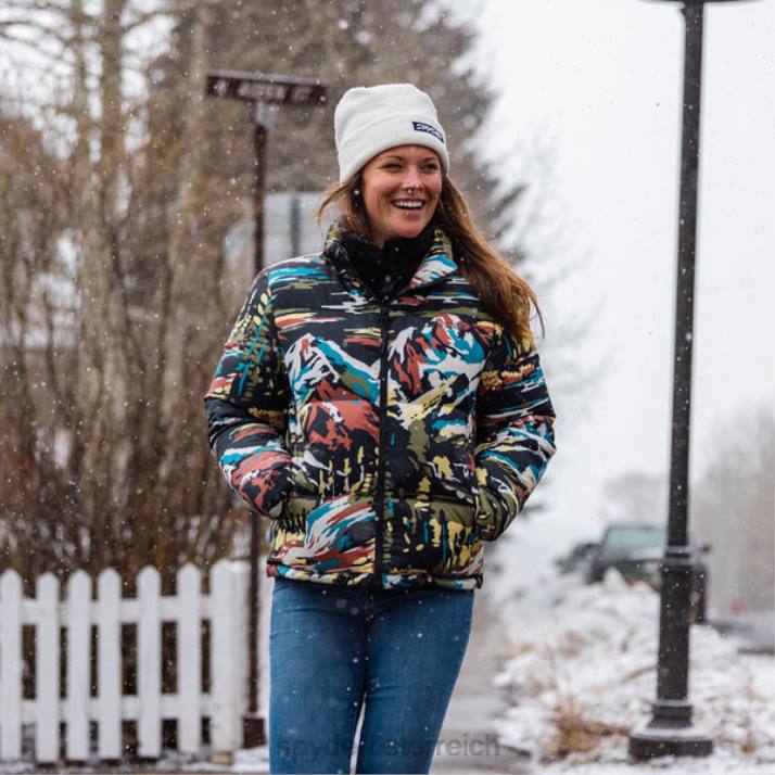 Spyder Frauen Schwarzes Malen nach Zahlen Bekleidung Windom-Jacke J8DR332