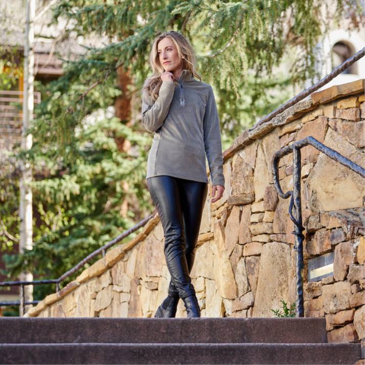 Spyder Frauen Kaschmir Bekleidung Schimmernder Bug mit halbem Reißverschluss J8DR403