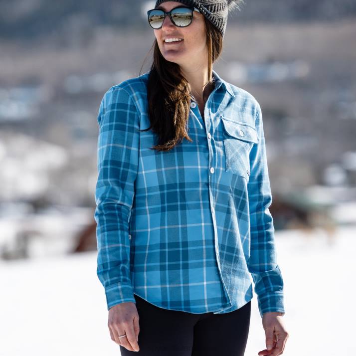 Spyder Frauen blau kariert Bekleidung toller Flanell J8DR378