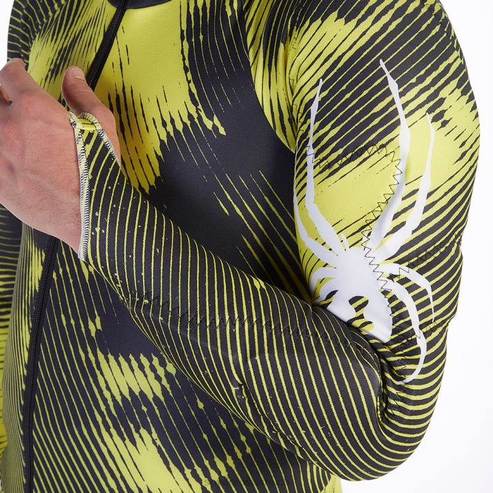 Spyder Männer schwarze Zitrone Bekleidung neun neunzig J8DR126