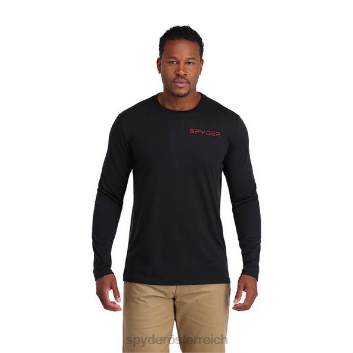 Spyder Männer Schwarz Bekleidung Logo-Tech-Shirt J8DR159