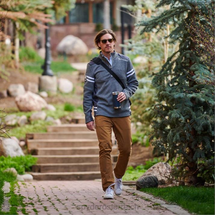 Spyder Männer Ebenholz Bekleidung Wengen halber Reißverschluss J8DR186