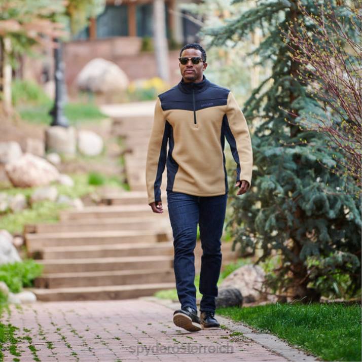 Spyder Männer schwarzes Tannin Bekleidung Zugabe mit halbem Reißverschluss J8DR173