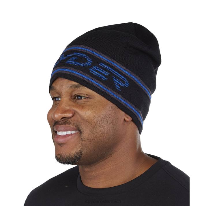 Spyder Männer Schwarz Zubehör Strickmütze mit Retro-Logo J8DR278